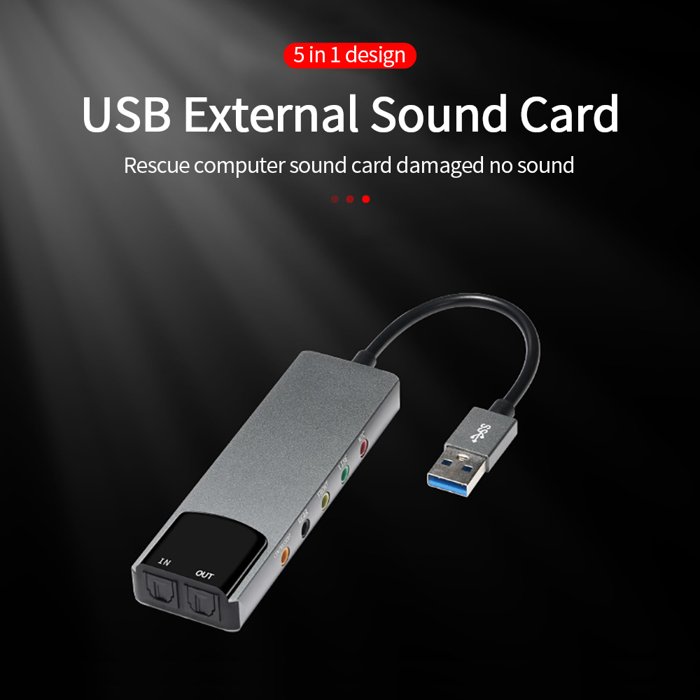 Laptop Accessories Headphones - Tarjeta de sonido óptica USB externa,