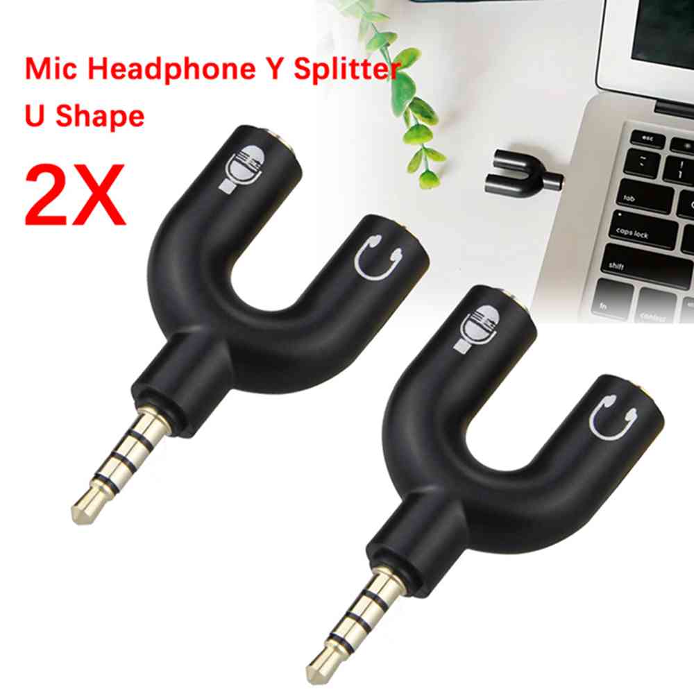Adaptador divisor de micrófono - Laptop Accessories Headphones reseña y precio